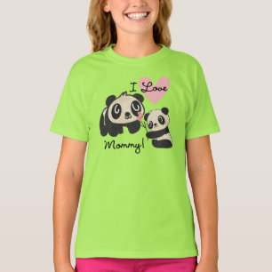 T-shirt Pandas eu amo mamães