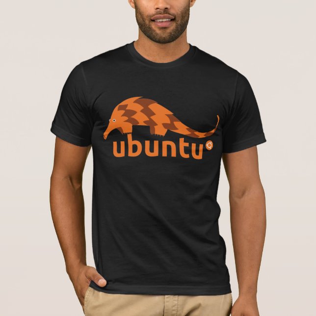 T-shirt pangolin preciso do ubuntu 12,04 (Frente)