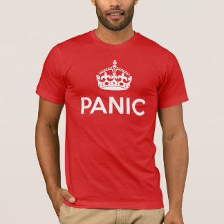 T-shirt PÂNICO: Mantenha calmo e continue a paródia (as