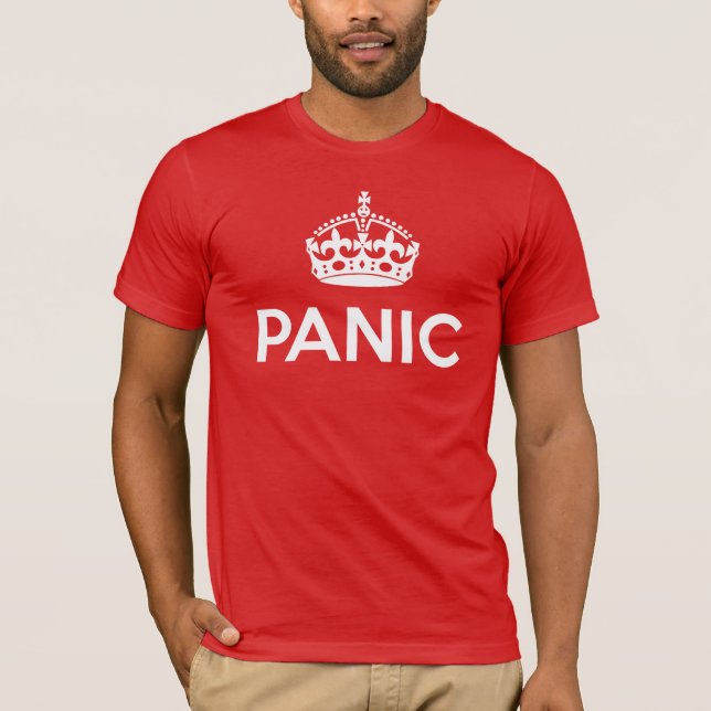 T-shirt PÂNICO: Mantenha calmo e continue a paródia (as (Frente)