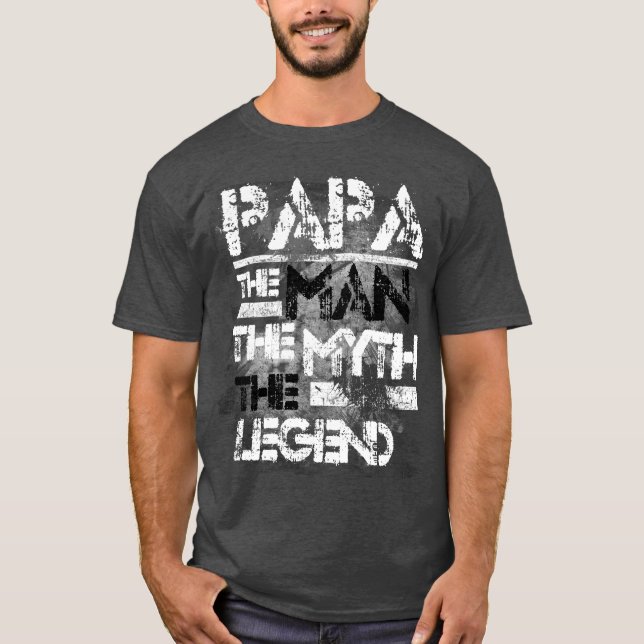 T-shirt Papá o homem o mito o Grunge da legenda (Frente)