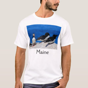 T-shirt Papagaio-do-mar atlântico e Razorbills de Maine