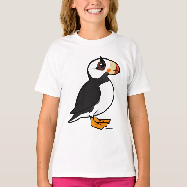 T-shirt Papagaio-do-mar Horned de Birdorable (Frente)