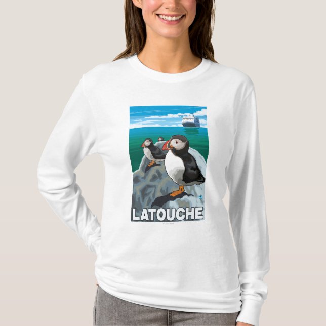 T-shirt Papagaio-do-mar & navio de cruzeiros - Latouche, (Frente)