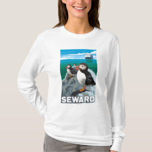 T-shirt Papagaio-do-mar & navio de cruzeiros - Seward,