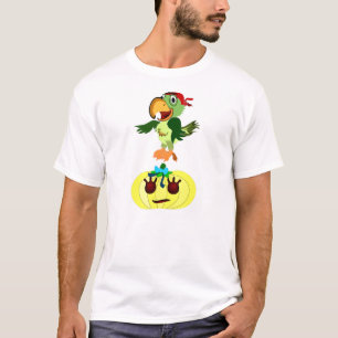 T-shirt Papagaio Funky sobre Sujeira de Pumpkin no Hallowe