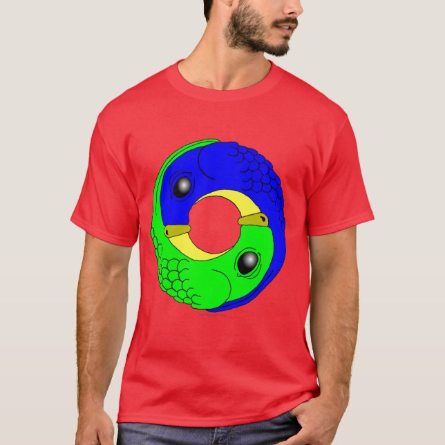 T-shirt Papagaios de Yin Yang (Frente)