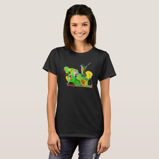 T-shirt Papagaios recentemente nativos (Frente Completa)
