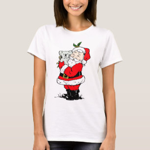 T-shirt Papai noel australiano bonito do Natal com koala