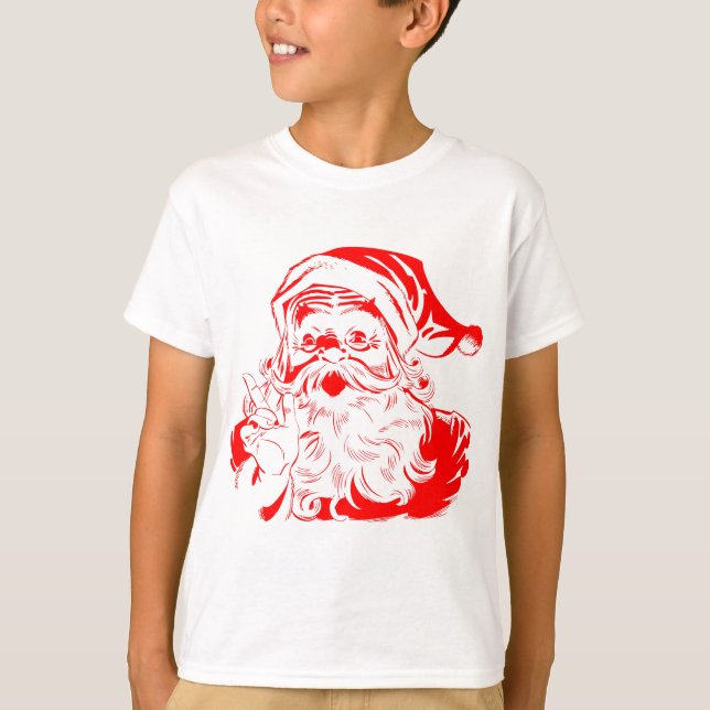 T-shirt Papai Noel Branco e Vermelho (Frente)