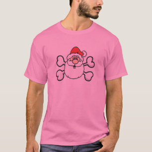 T-shirt Papai Noel Caveira e Ossos Cruzados