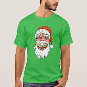 T-shirt Papai Noel com sorriso do Feliz Natal