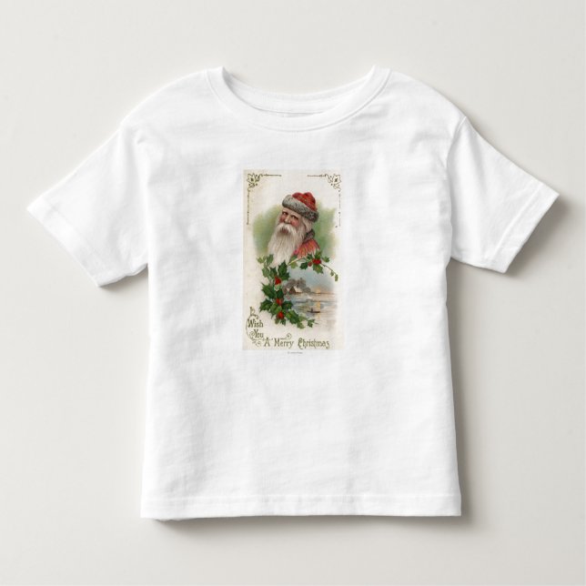 T-shirt Papai noel com uma cena do lago (Frente)