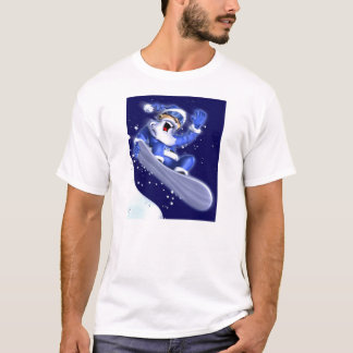 T-shirt Papai noel da snowboarding