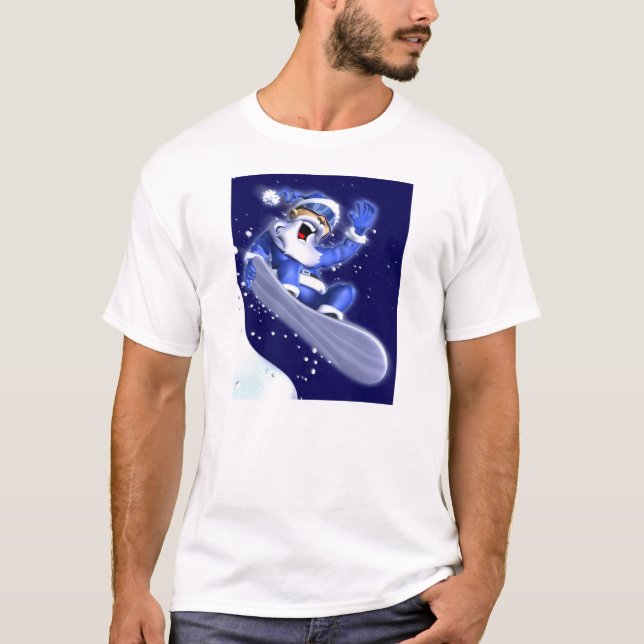 T-shirt Papai noel da snowboarding (Frente)