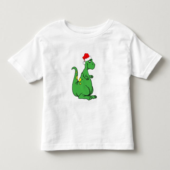 T-shirt papai noel do dinossauro (Frente)