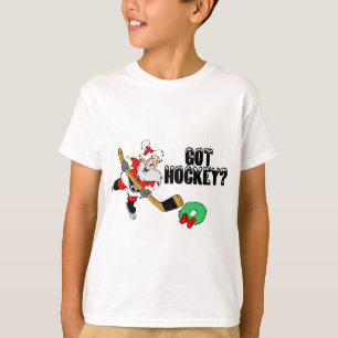T-shirt Papai noel do hóquei