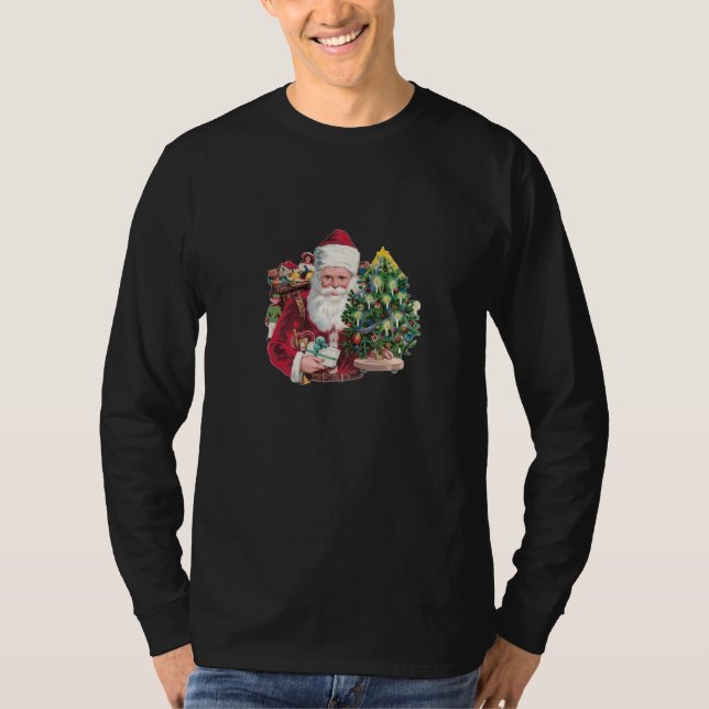 T-shirt Papai noel do vintage (Frente)
