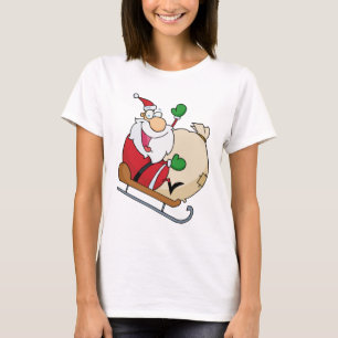 T-shirt Papai Noel em Sleigh