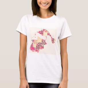 T-shirt Papai Noel falou nuvem Ho Ho Ho Ho