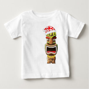 T-shirt Papai noel havaiano Tiki do Natal