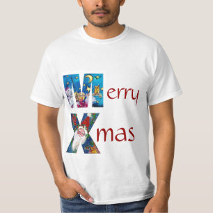 T-SHIRT PAPAI NOEL INSPIRADO QUE JOGA O MONOGRAMA DO XMAS