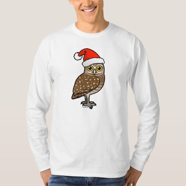 T-shirt Papai noel que Burrowing a coruja (Frente)