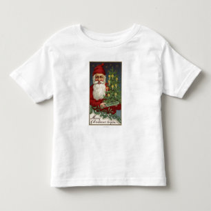 T-shirt Papai noel que guardara uma árvore iluminada por