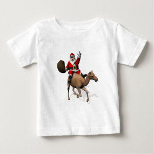 T-shirt Papai Noel que monta um camelo