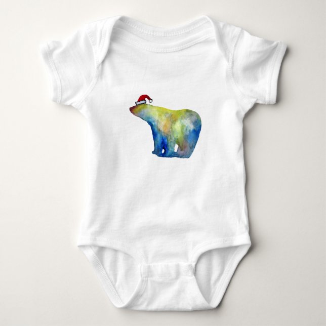 T-shirt Papais noeis Coloridos Bear Baby Jersey Bodyfato,  (Frente)