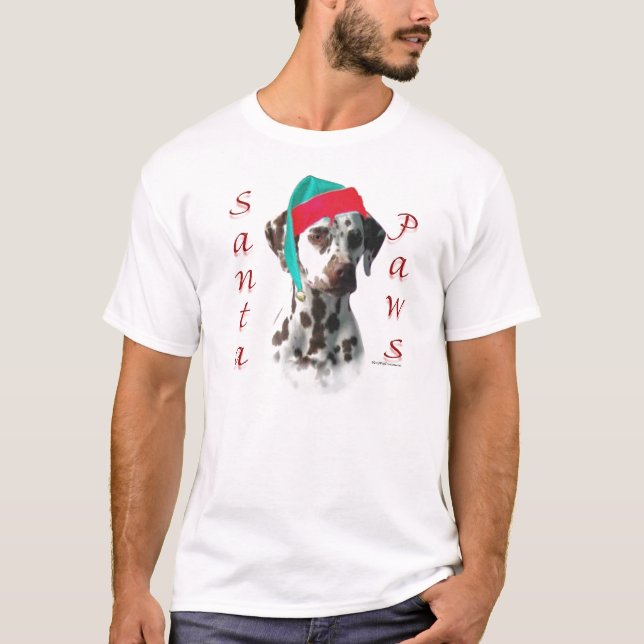 T-shirt Papais noeis Dalmáticos (fígado) (Frente)
