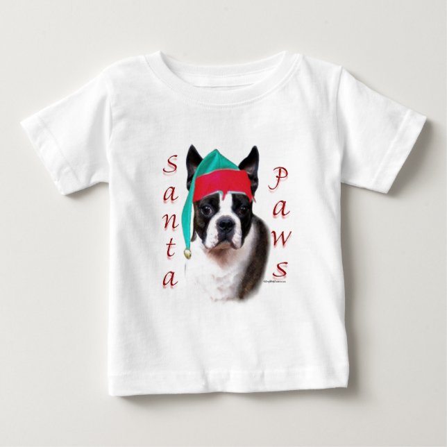 T-shirt Papais noeis de Boston Terrier (Frente)