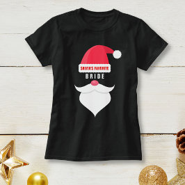 T-shirt Papais noeis de Casamento de Natal Engraçado Noiva