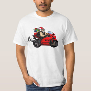 T-shirt Papais noeis de Natal de Toyrun em motocicleta