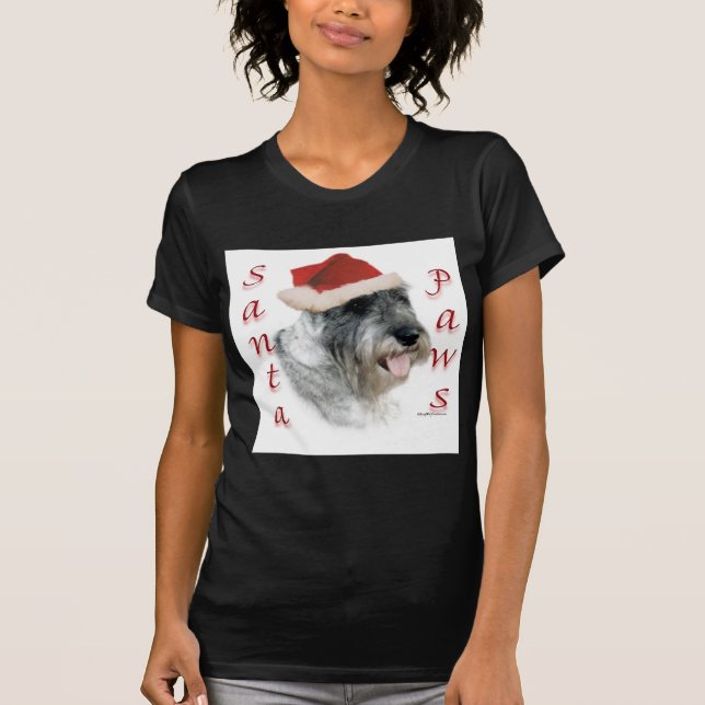 T-shirt Papais noeis Schnauzer Standard (Frente)