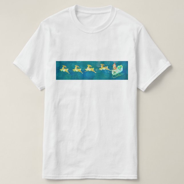 T-shirt Papais noeis Sleigh (Frente do Design)