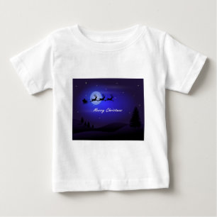 T-shirt Papais noeis Sleigh Moon Feliz Natal