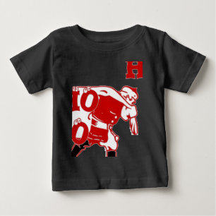 T-shirt Papais noeis vermelhos e brancos caminhando Ho Ho 