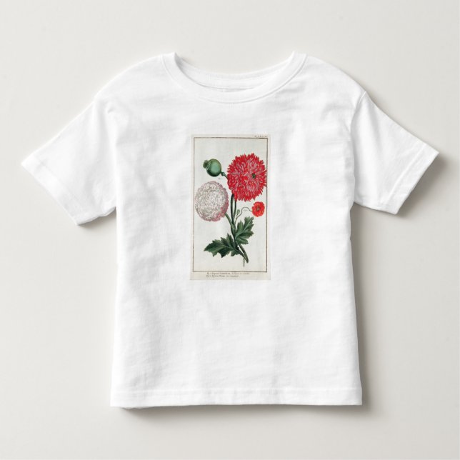 T-shirt Papaver - somniferum e rheas do Papaver gravados (Frente)