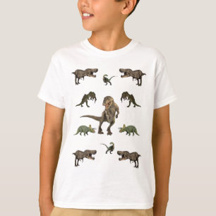T-shirt Papel de enrolamento do dinossauro