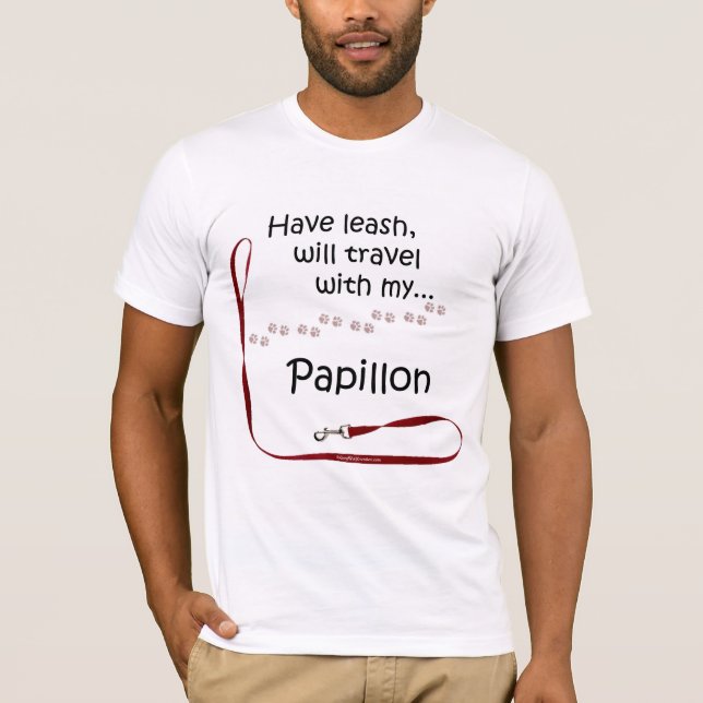T-shirt Papillon Viagem Leash (Frente)