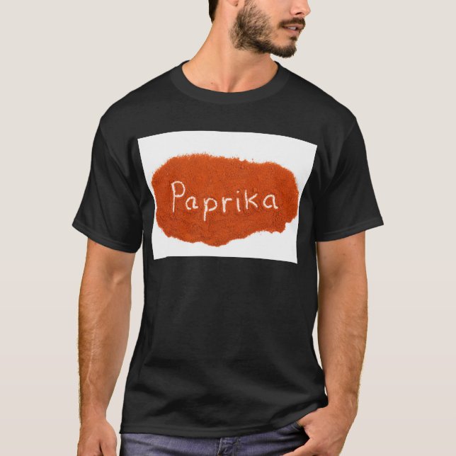 T-shirt Paprika da palavra escrita no pó da paprika (Frente)