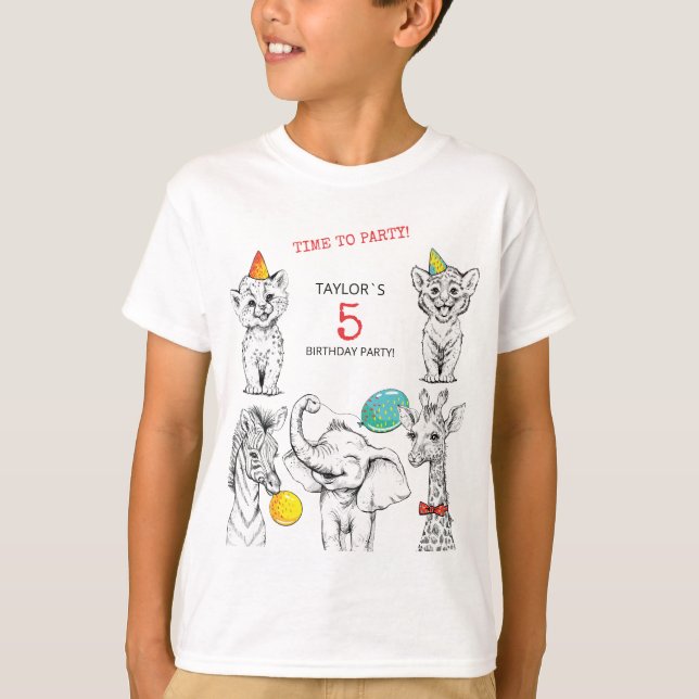T-Shirt para 5 festa de aniversário. (Frente)