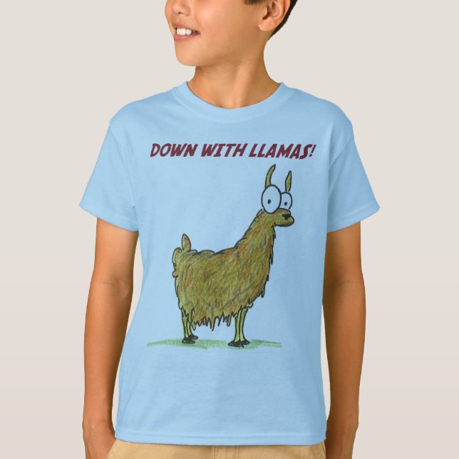 T-shirt para baixo com lamas (Frente)