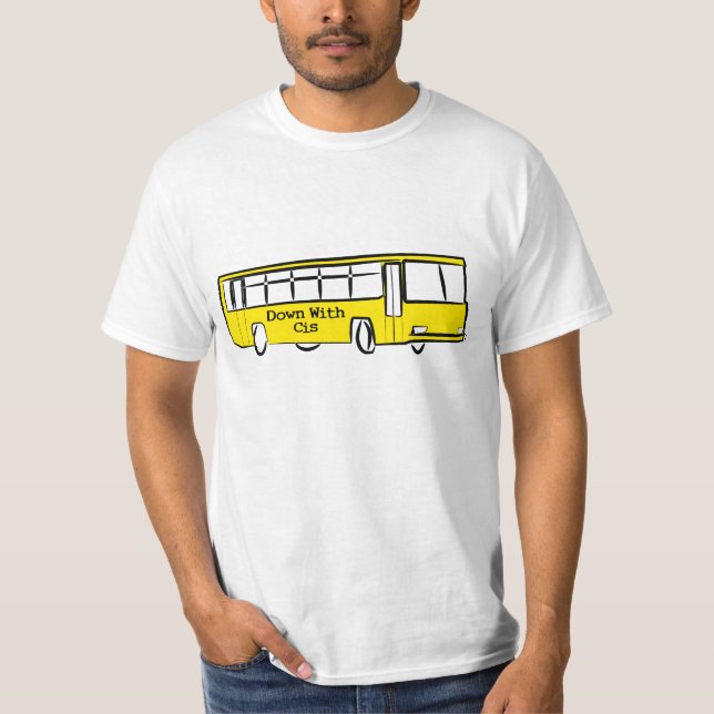T-shirt PARA BAIXO COM ônibus do CIS (Frente)