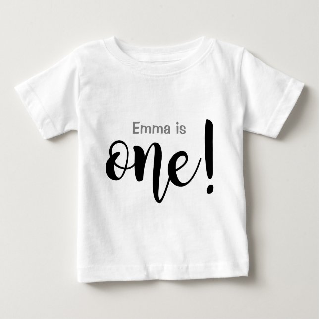 T-shirt para bebês de 1 ano, personalizável (Frente)
