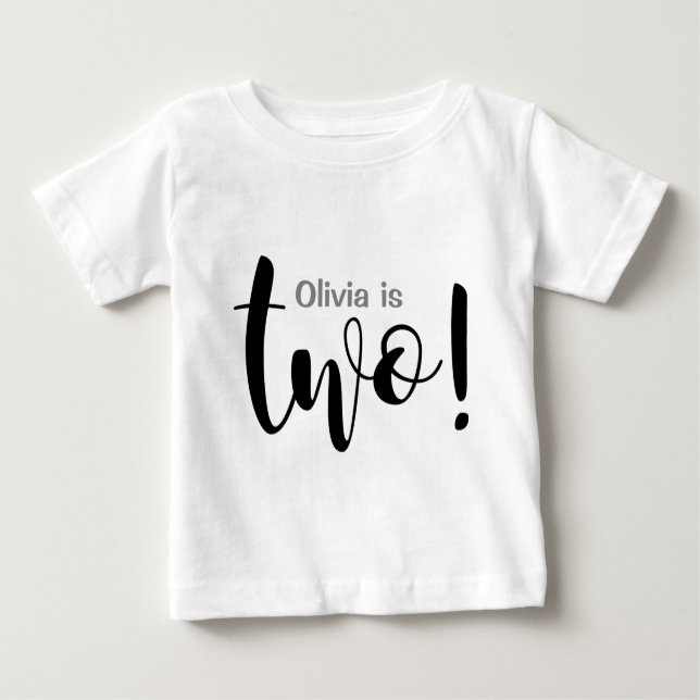 T-shirt para bebês de 2 anos de idade personalizáv (Frente)
