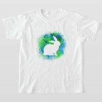 T-Shirt para Crianças de Coelho Verde Azul