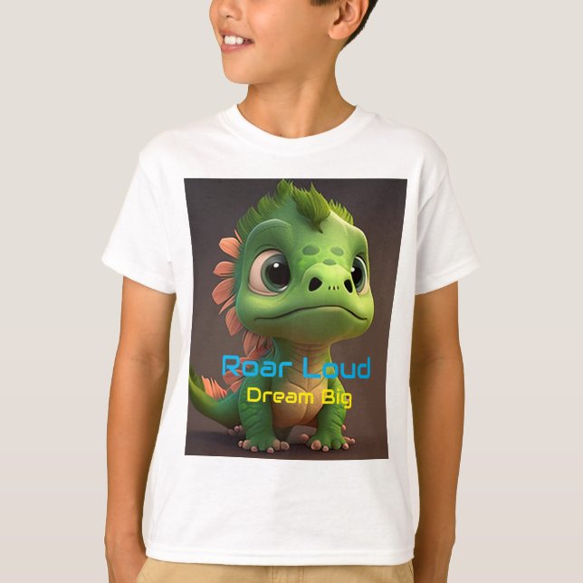 T-SHIRT PARA CRIANÇAS, DINO DESIGN (Frente)