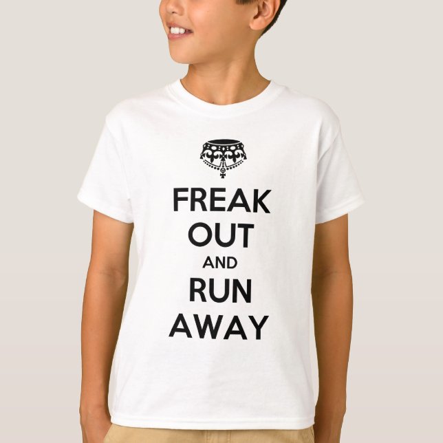 T-shirt Para fora o funcionamento arrepiante afastado (Frente)